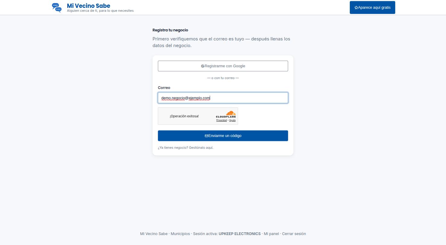 Correo escrito y captcha resuelto
