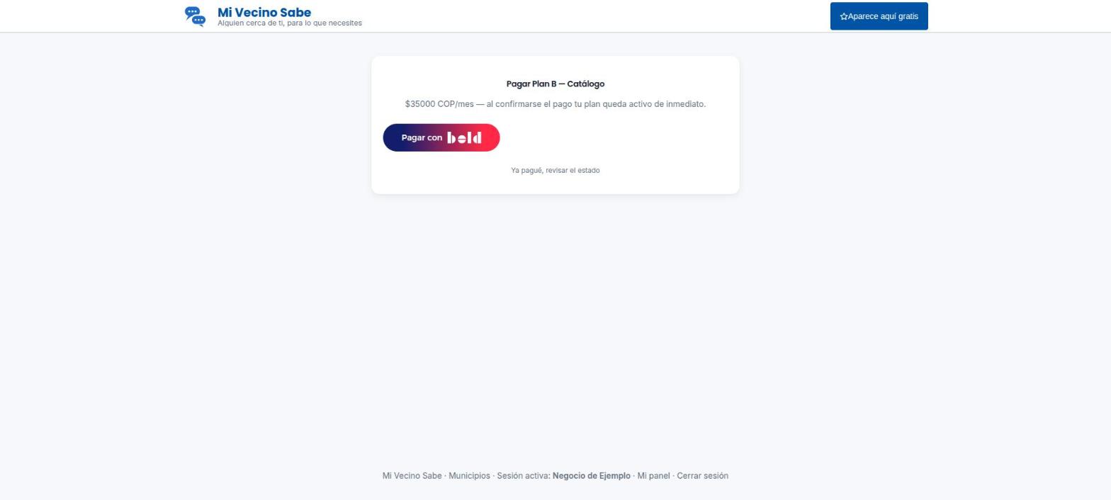 Pantalla para pagar un plan con el botón de Bold